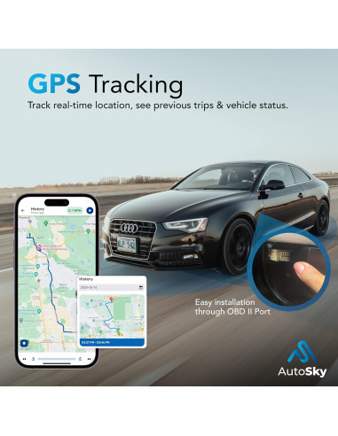 Rastreador GPS AutoSky OBDII 4G LTE AVT-210 para Vehículos