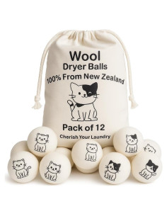Paquete de 12 Pelotas de Secado de Lana CATHOR XL Antiestáticas