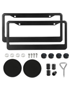 Marco de Placa de Licencia Negro Shutuan - Conjunto de 2 Unidades