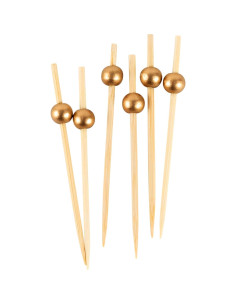 Palillos de Bambú Dorado Ecológicos 100 Unidades 8.89 cm 2