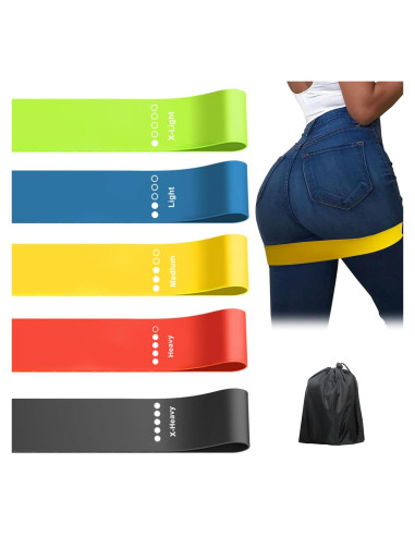 Juego de 5 Bandas de Resistencia XonyiCos de Láttex Natural