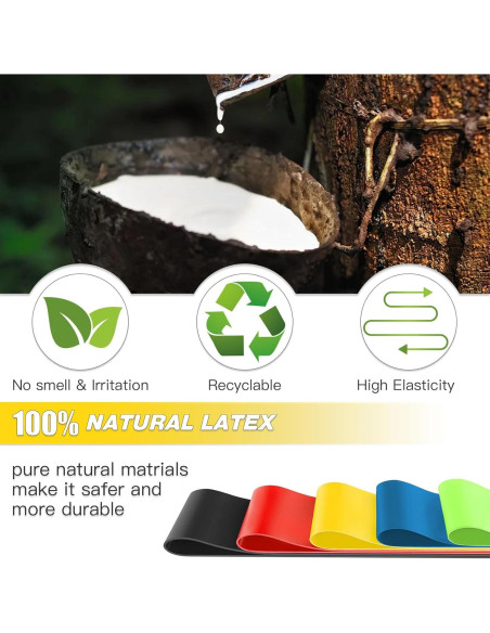 Juego de 5 Bandas de Resistencia XonyiCos de Láttex Natural