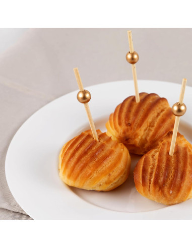 Palillos de Bambú Dorado Ecológicos 100 Unidades 8.89 cm