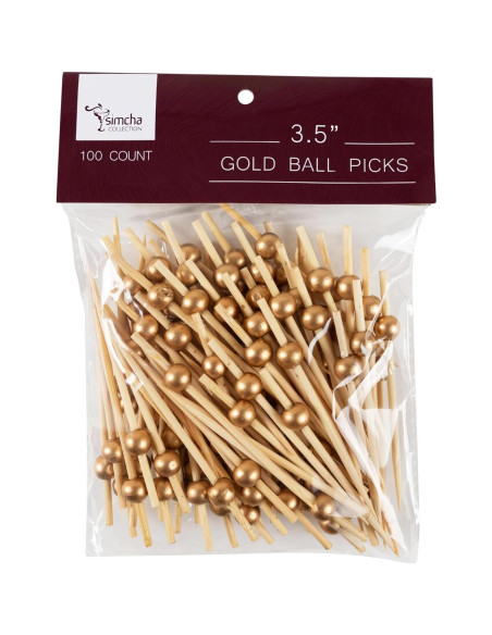 Palillos de Bambú Dorado Ecológicos 100 Unidades 8.89 cm