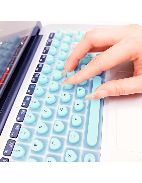 Cubierta de Teclado Silicona para Uñas Largas DR.YYDF Verde