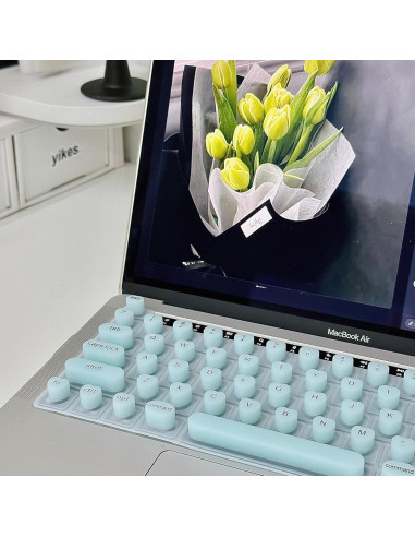 Cubierta de Teclado Silicona para Uñas Largas DR.YYDF Verde