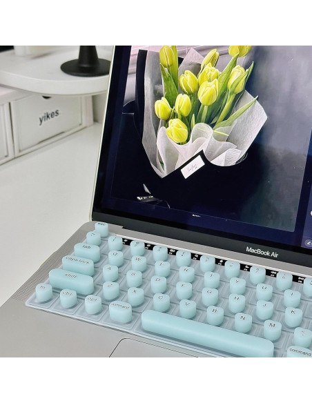 Cubierta de Teclado Silicona para Uñas Largas DR.YYDF Verde