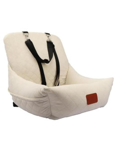 Asiento de Coche para Perros Pequeños WOOAIDAGG Beige 48.3x48.3x50.8cm