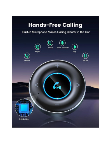 Adaptador Bluetooth 5.3 AUX RIWUSI para Coche 3.5mm