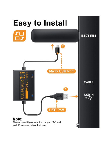 Adaptador USB de Alimentación para Fire TV Stick ZEXMTE 5V/2.1A