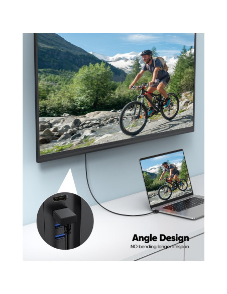 Cable HDMI 2.1 en ángulo recto ZeniKon 1.0m 8K 60Hz