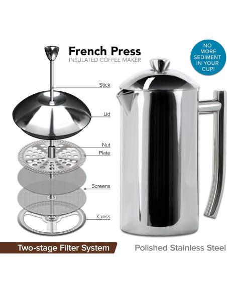 Cafetera Prensa Francesa Frieling Acero Inoxidable 0.68 L