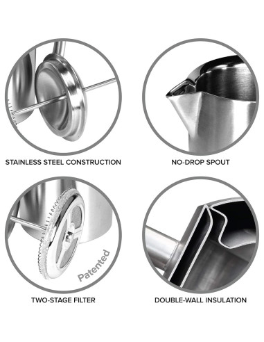 Cafetera Prensa Francesa Frieling Acero Inoxidable 0.68 L