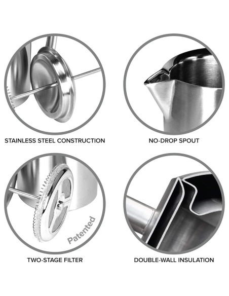 Cafetera Prensa Francesa Frieling Acero Inoxidable 0.68 L