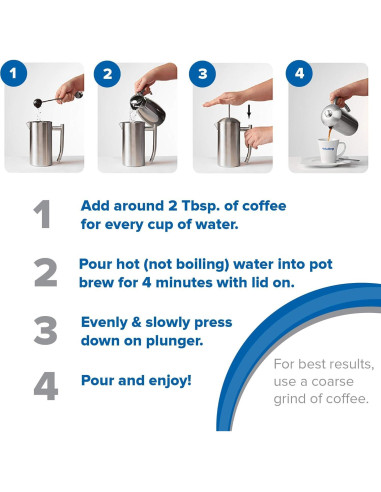 Cafetera Prensa Francesa Frieling Acero Inoxidable 0.68 L