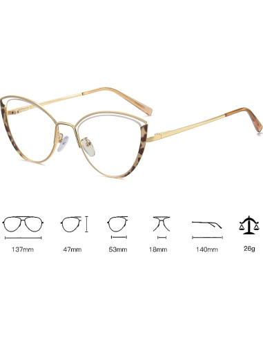 Gafas Ojo de Gato MORESHINE con Bloqueo Luz Azul Mujeres