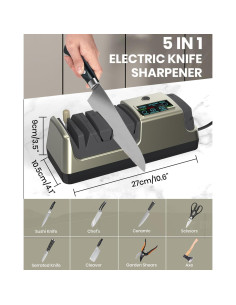 Afilador de cuchillos eléctrico Aeglemana 5 en 1 con LCD 2