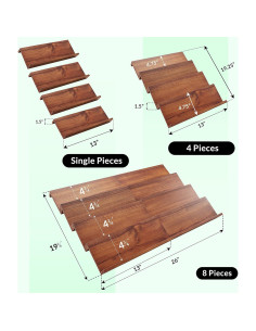 Organizador de Especias de Madera de Acacia Tinamo - 4 Niveles para 64 Frascos 2