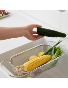 Colador Rectangular de Acero Inoxidable WHBDGP 32.9x18.5 cm 2