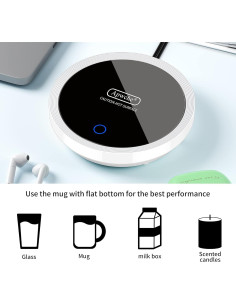 Calentador de Taza Apwche Blanco con Sensor de Gravedad 55C 2