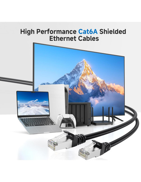 Cable Ethernet Cat 6A Blindado 30.48m Cable Matters Negro