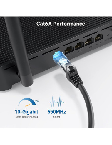 Cable Ethernet Cat 6A Blindado 30.48m Cable Matters Negro