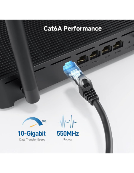 Cable Ethernet Cat 6A Blindado 30.48m Cable Matters Negro