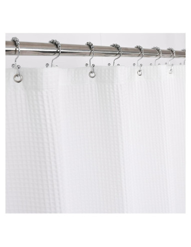 Cortina de Ducha Barossa Design Algodón Waffle Blanca 182.88 cm