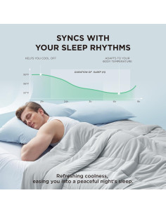 Edredón Refrigerante Bedsure Queen Gris - Manta Suave y Ligera 2