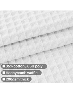 Cortina de Ducha Barossa Design Algodón Waffle Blanca 182.88 cm 2