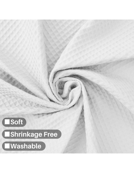 Cortina de Ducha Barossa Design Algodón Waffle Blanca 182.88 cm