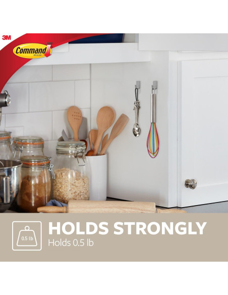 Ganchos de Metal Inoxidable Command 8 Piezas 0.23 kg