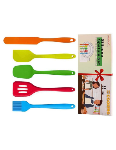 Juego de 5 Espátulas de Silicona Suntchen - Antiadherente y Resistente al Calor