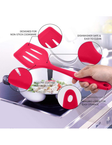 Juego de 5 Espátulas de Silicona Suntchen - Antiadherente y Resistente al Calor
