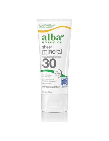 Protector Solar Mineral Alba Botanica SPF 30 Sin Fragancia 85 g