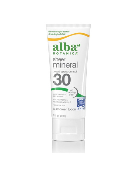 Protector Solar Mineral Alba Botanica SPF 30 Sin Fragancia 85 g