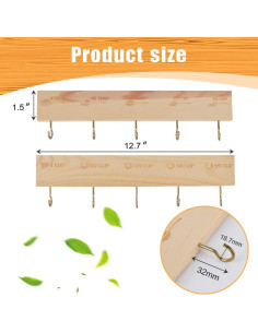 Soporte de Tazas y Cucharas de Medición SoeKoa de Bambú 32x6.9 cm 2