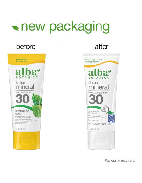 Protector Solar Mineral Alba Botanica SPF 30 Sin Fragancia 85 g