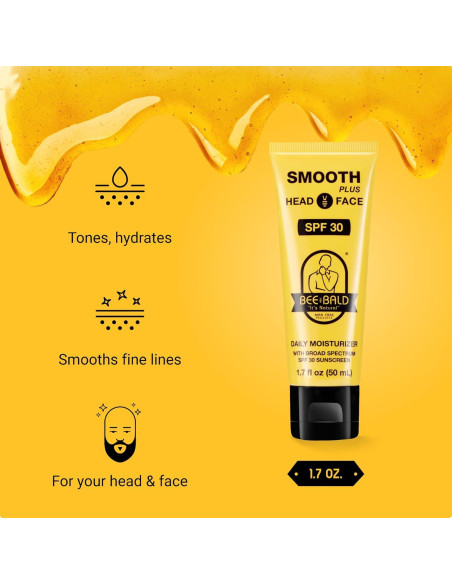 Hidratante Bee Bald SMOOTH PLUS SPF 30 para Cabeza y Cara 100 ml