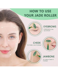 Gua Sha y Rodillo de Jade Depsoul - Herramientas Faciales 2