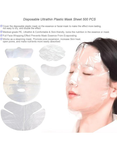 GELMAY 500PCS Máscaras Faciales Desechables Hidratantes
