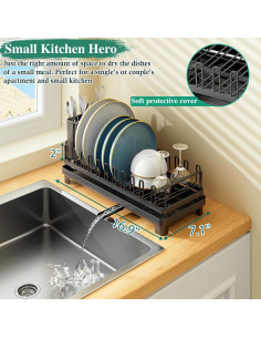 Escurridor de Platos Pequeño OKZEST con Drenaje Automático 2