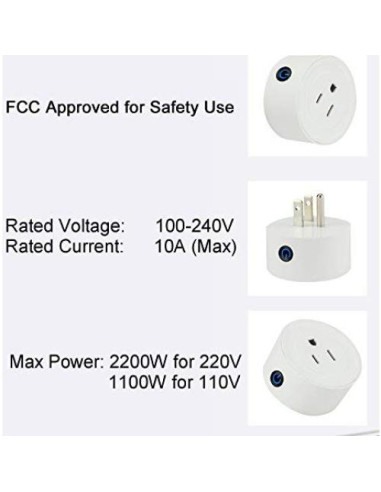 Mini Enchufe Inteligente GL Compatible con Alexa y Google Home - Paquete de 4