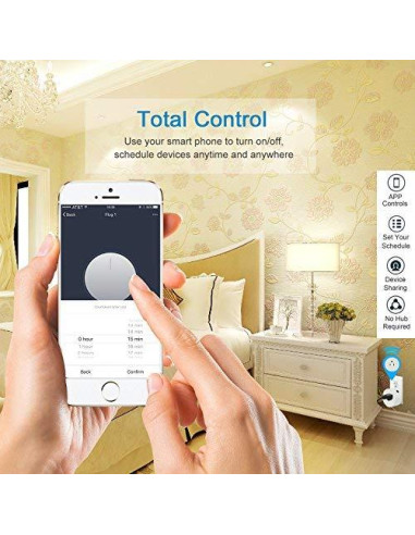 Mini Enchufe Inteligente GL Compatible con Alexa y Google Home - Paquete de 4