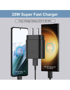 Cargador Rápido Tipo C DiHines 25W con Cable 5FT USB-C 2