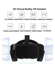 Gafas de Realidad Virtual 3D 10Co VRZ6BK para iPhone y Android 2