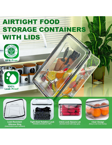 Set de 54 Contenedores de Almacenamiento Panxenaulos Herméticos