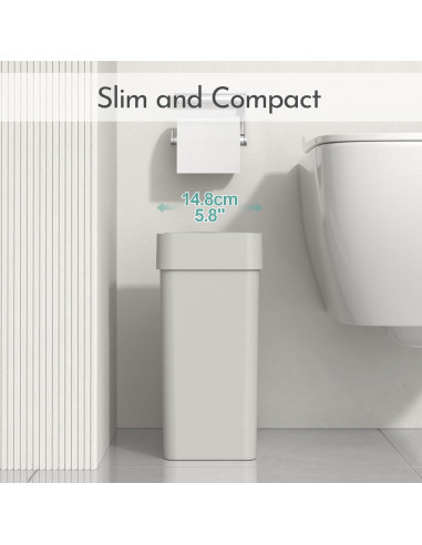 Papelera de Baño ELPHECO con Sensor 9.5L Gris