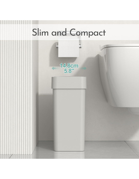 Papelera de Baño ELPHECO con Sensor 9.5L Gris