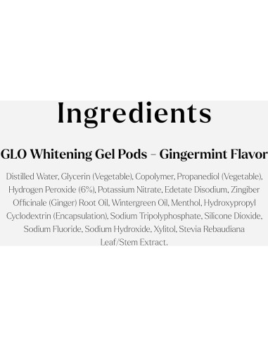 GLO Science Gel Blanqueador Dental Jengibre Menta 6% Peróxido - 5 Cápsulas